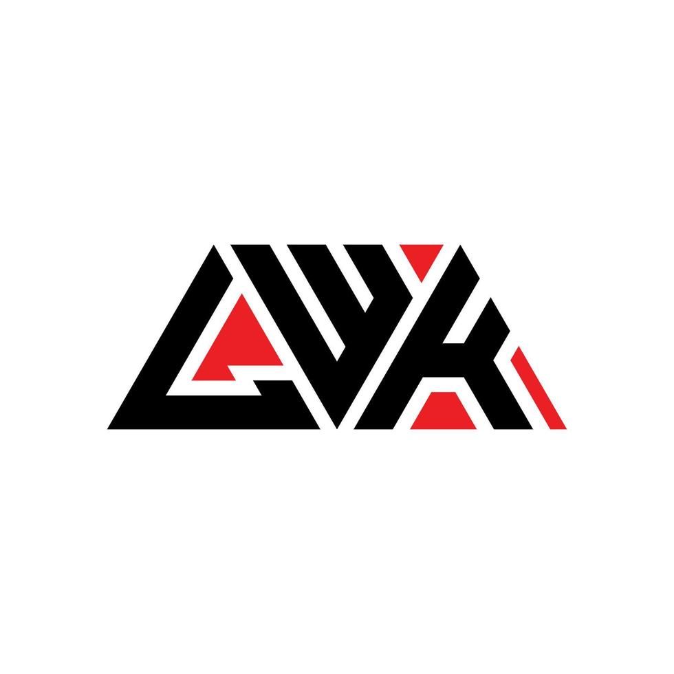 lwk driehoek brief logo ontwerp met driehoekige vorm. lwk driehoek logo ontwerp monogram. lwk driehoek vector logo sjabloon met rode kleur. lwk driehoekig logo eenvoudig, elegant en luxueus logo. lwk