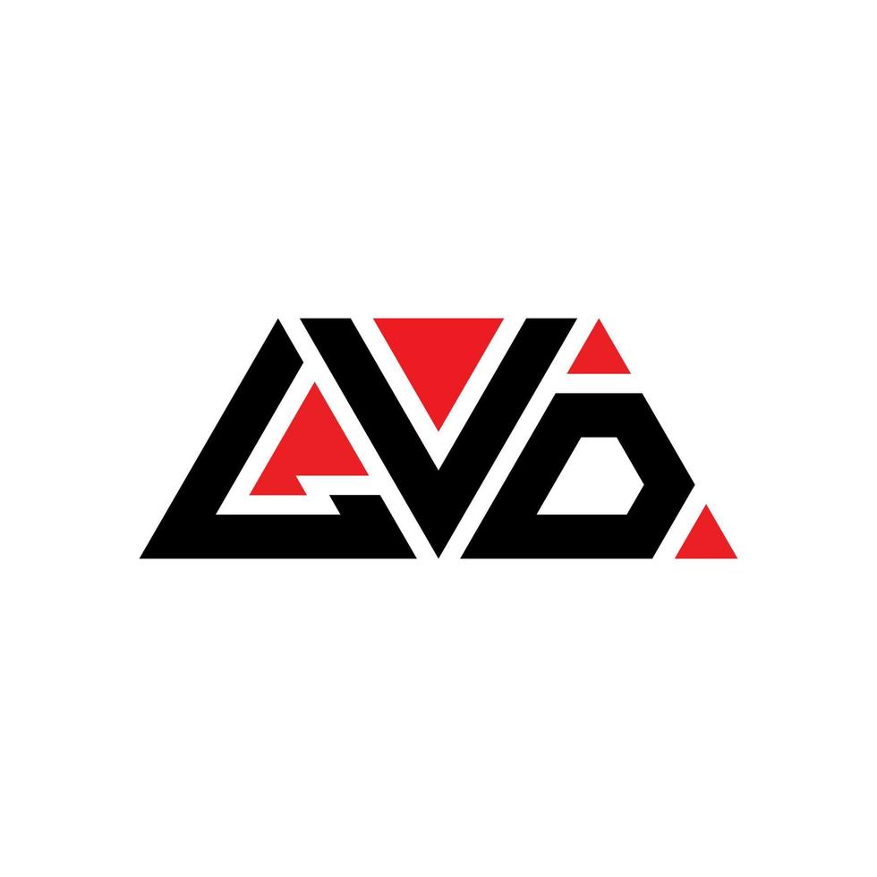lvd driehoek letter logo ontwerp met driehoekige vorm. lvd driehoek logo ontwerp monogram. lvd driehoek vector logo sjabloon met rode kleur. lvd driehoekig logo eenvoudig, elegant en luxueus logo. lvd