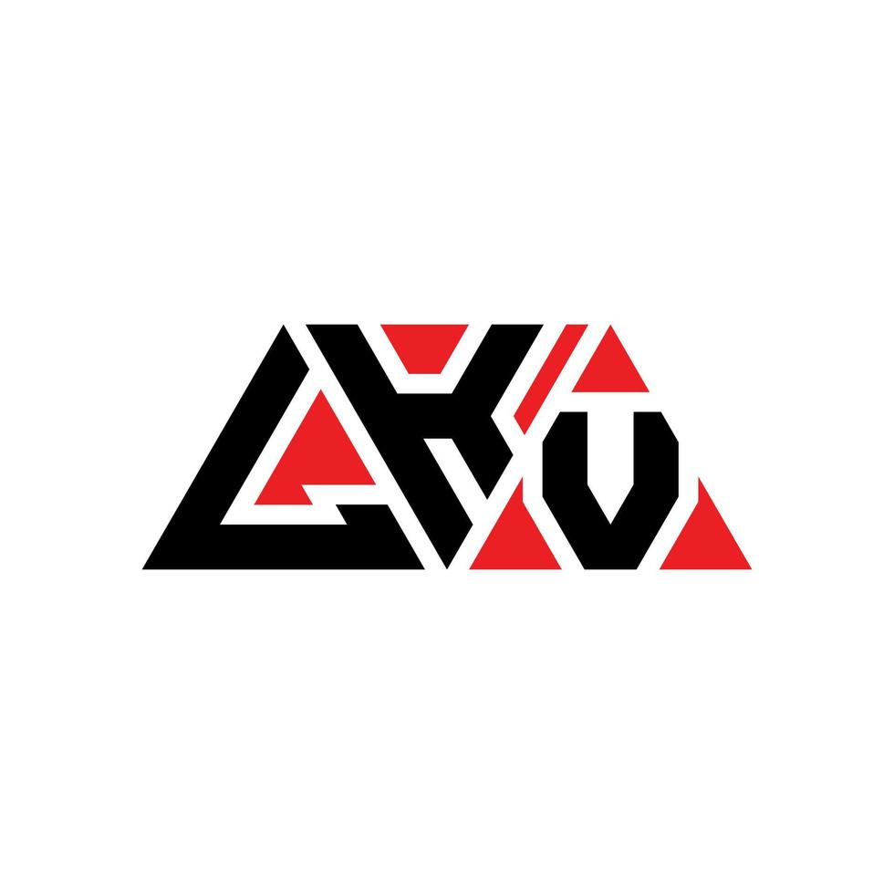 lkv driehoek brief logo ontwerp met driehoekige vorm. lkv driehoek logo ontwerp monogram. lkv driehoek vector logo sjabloon met rode kleur. lkv driehoekig logo eenvoudig, elegant en luxueus logo. lkv