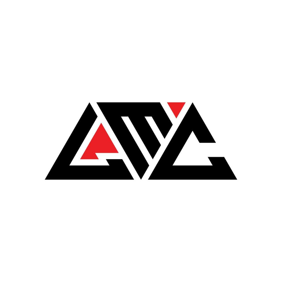 lmc driehoek brief logo ontwerp met driehoekige vorm. lmc driehoek logo ontwerp monogram. lmc driehoek vector logo sjabloon met rode kleur. lmc driehoekig logo eenvoudig, elegant en luxueus logo. lmc
