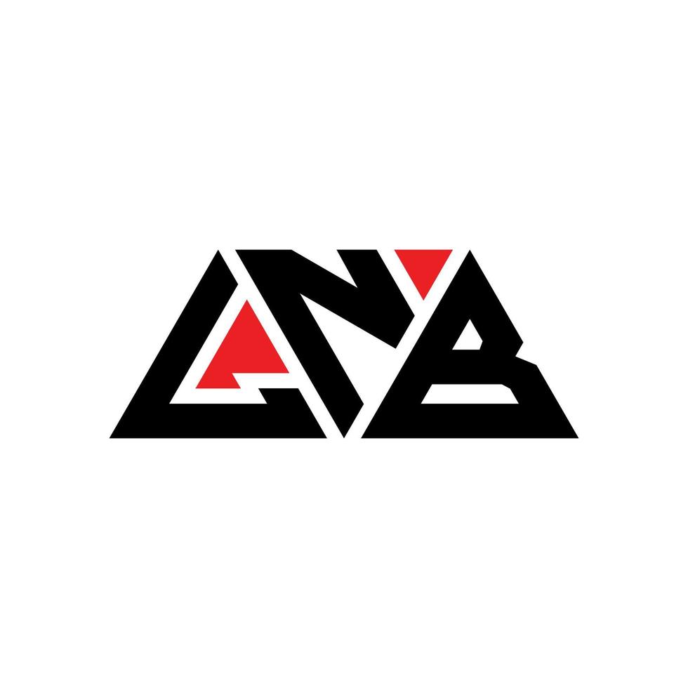 LNB driehoek letter logo ontwerp met driehoekige vorm. lnb driehoek logo ontwerp monogram. LNB driehoek vector logo sjabloon met rode kleur. lnb driehoekig logo eenvoudig, elegant en luxueus logo. lnb