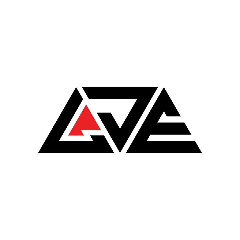 lje driehoek letter logo ontwerp met driehoekige vorm. lje driehoek logo ontwerp monogram. lje driehoek vector logo sjabloon met rode kleur. lje driehoekig logo eenvoudig, elegant en luxueus logo. lje
