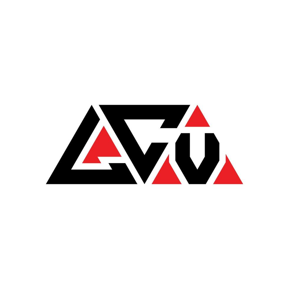 lcv driehoek brief logo ontwerp met driehoekige vorm. lcv driehoek logo ontwerp monogram. lcv driehoek vector logo sjabloon met rode kleur. lcv driehoekig logo eenvoudig, elegant en luxueus logo. lcv