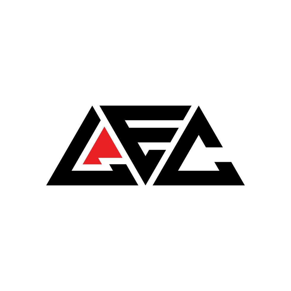 lec driehoek brief logo ontwerp met driehoekige vorm. lec driehoek logo ontwerp monogram. lec driehoek vector logo sjabloon met rode kleur. lec driehoekig logo eenvoudig, elegant en luxueus logo. lec