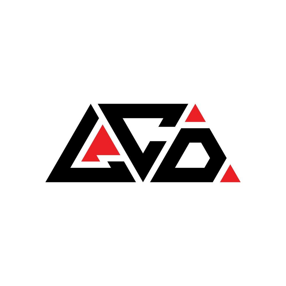 lcd driehoek letter logo ontwerp met driehoekige vorm. lcd driehoek logo ontwerp monogram. lcd driehoek vector logo sjabloon met rode kleur. lcd driehoekig logo eenvoudig, elegant en luxueus logo. lcd