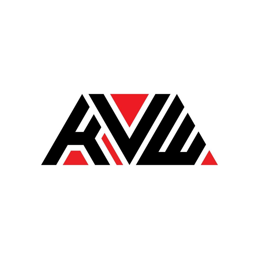 kvw driehoek brief logo ontwerp met driehoekige vorm. kvw driehoek logo ontwerp monogram. kvw driehoek vector logo sjabloon met rode kleur. kvw driehoekig logo eenvoudig, elegant en luxueus logo. kvw