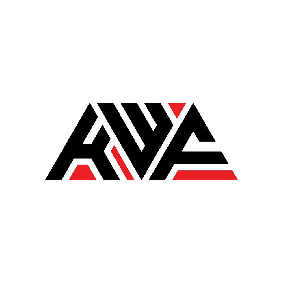 kwf driehoek brief logo ontwerp met driehoekige vorm. kwf driehoek logo ontwerp monogram. kwf driehoek vector logo sjabloon met rode kleur. kwf driehoekig logo eenvoudig, elegant en luxueus logo. kwf