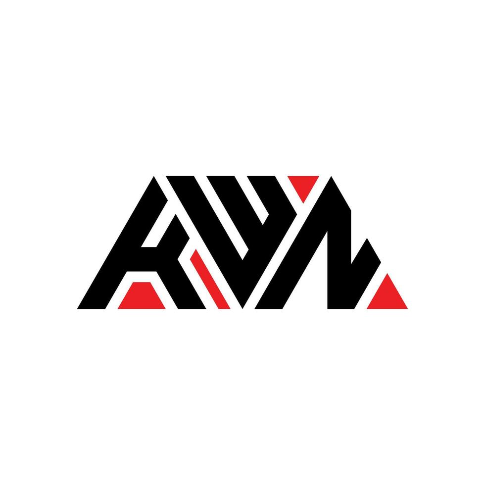 kwn driehoek letter logo ontwerp met driehoekige vorm. kwn driehoek logo ontwerp monogram. kwn driehoek vector logo sjabloon met rode kleur. kwn driehoekig logo eenvoudig, elegant en luxueus logo. kwn