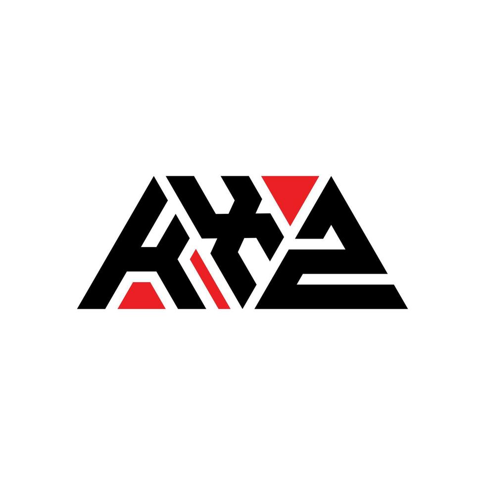kxz driehoek brief logo ontwerp met driehoekige vorm. kxz driehoek logo ontwerp monogram. kxz driehoek vector logo sjabloon met rode kleur. kxz driehoekig logo eenvoudig, elegant en luxueus logo. kxz
