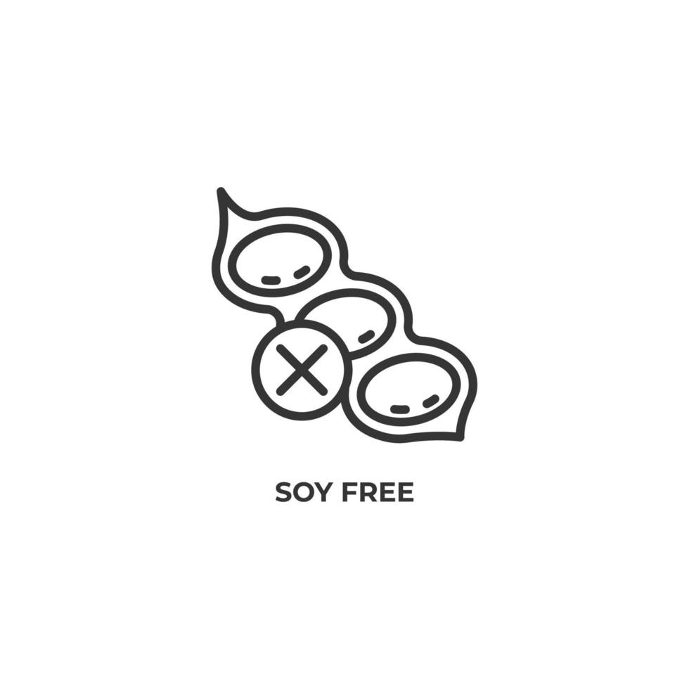 vector teken van soja gratis symbool is geïsoleerd op een witte achtergrond. pictogram kleur bewerkbaar.