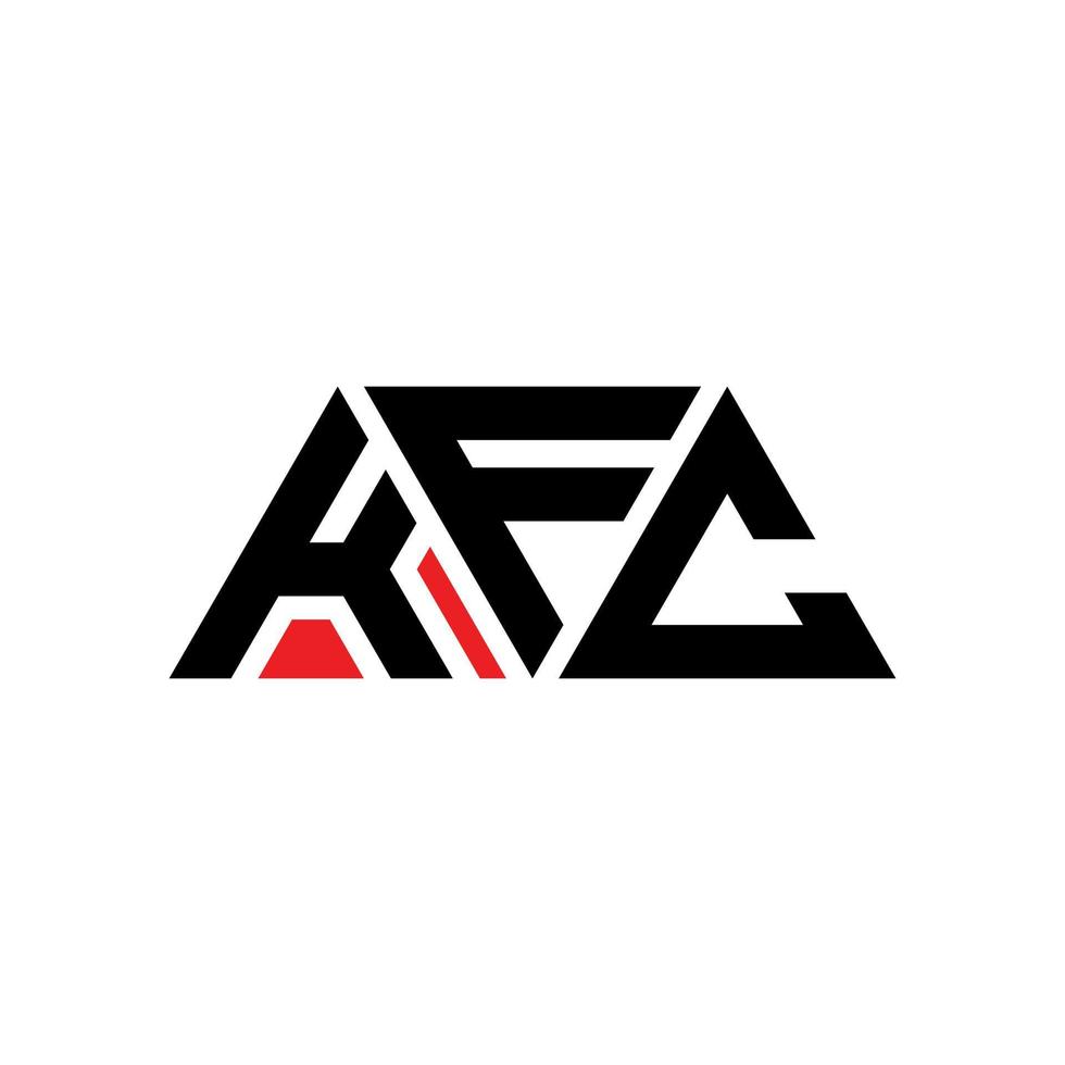 kfc driehoek brief logo ontwerp met driehoekige vorm. kfc driehoek logo ontwerp monogram. kfc driehoek vector logo sjabloon met rode kleur. kfc driehoekig logo eenvoudig, elegant en luxueus logo. kfc