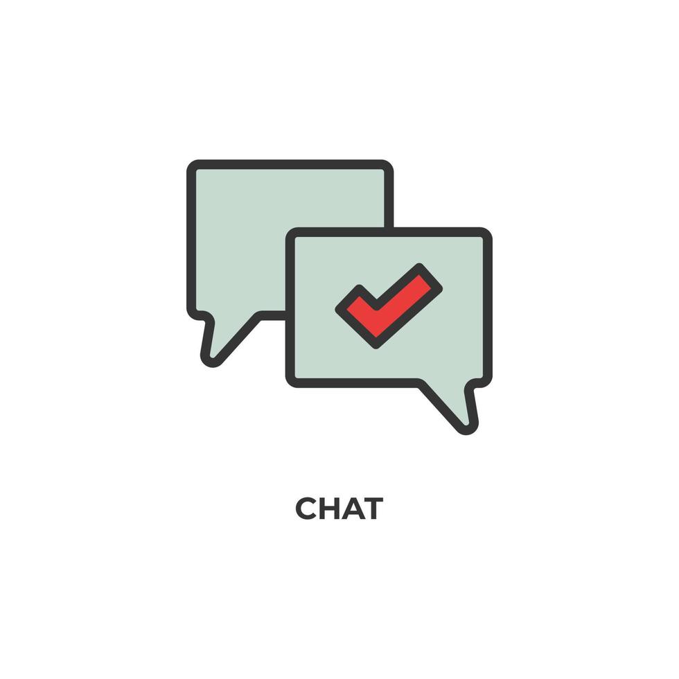 chat vector pictogram. kleurrijke platte ontwerp vectorillustratie. vectorafbeeldingen