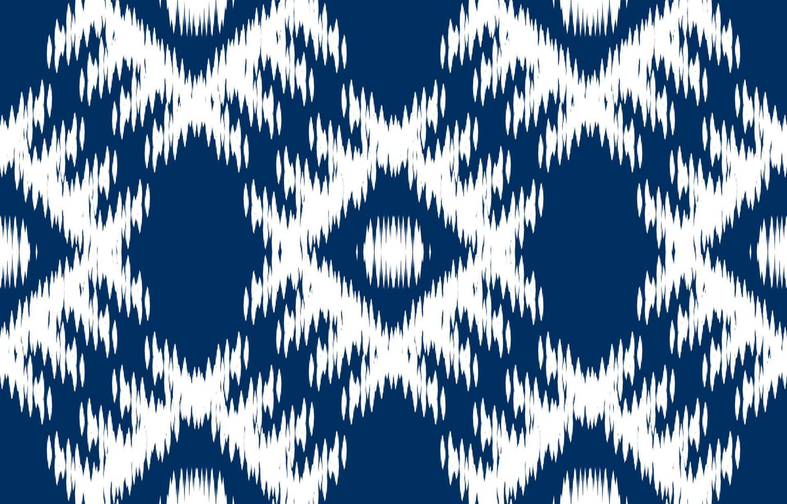 witte en blauwe ikat etnische ontwerp achtergrond. naadloze ikat bloemmotief in tribal, folk borduurwerk abstracte kunst. art ornament print.design voor tapijt, behang, kleding, inwikkeling, stoffenmode vector