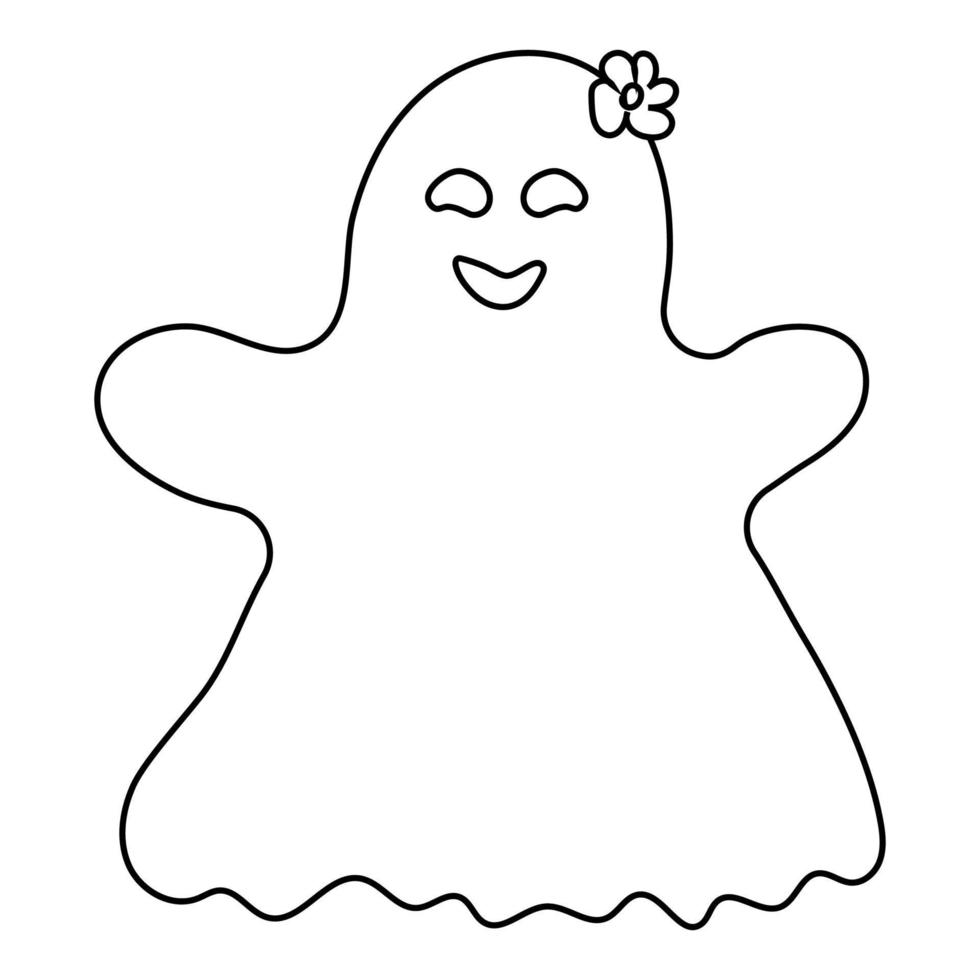 vectorillustratie van een schattig spook. schets doodle illustratie vector