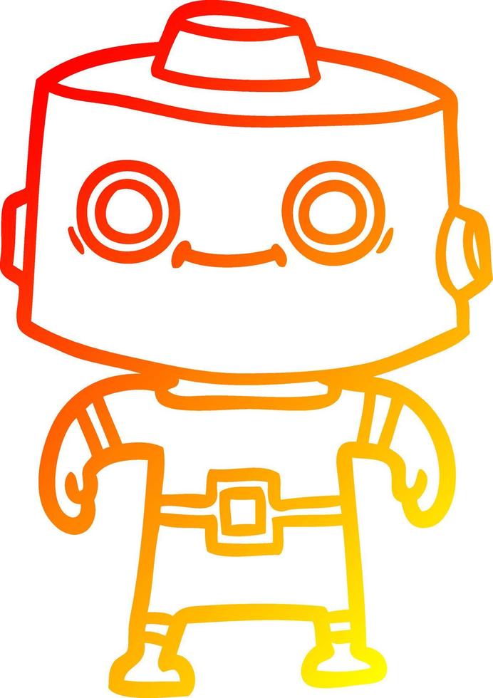 warme gradiënt lijntekening cartoon robot vector