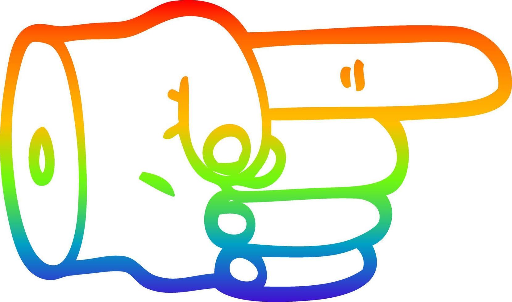 regenbooggradiënt lijntekening wijzend handsymbool vector