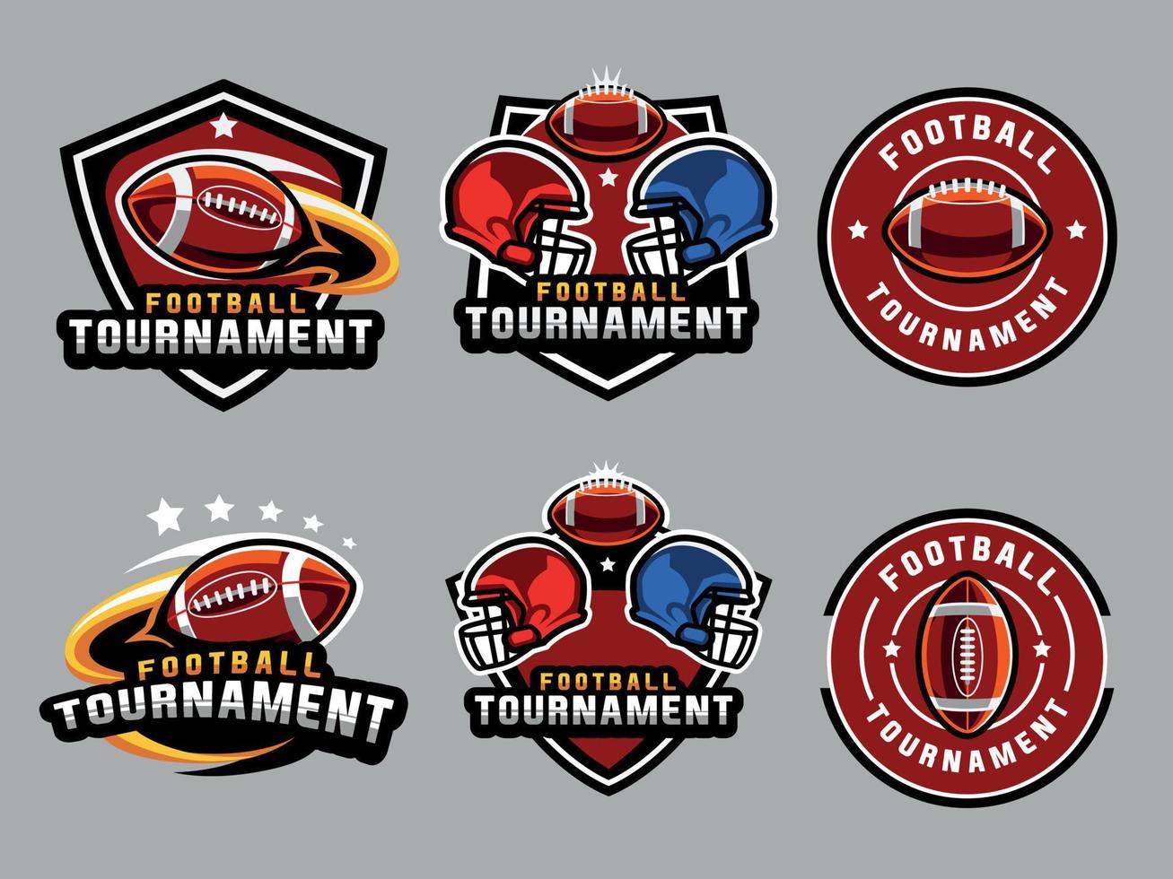 set van american football-logo's en emblemen vector