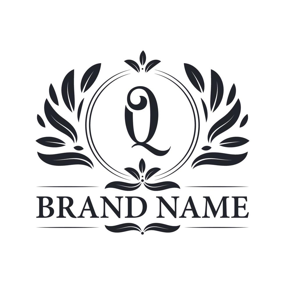 vintage elegante q brief logo ontwerpsjabloon. vector