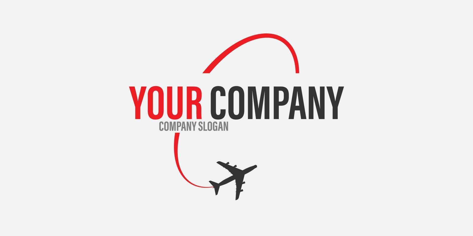 vliegtuig logo vector reizen vliegen symbool ontwerpconcept. luchtvaart vakantie luchtvaartmaatschappij modern teken. merkbureau bedrijfswebsite