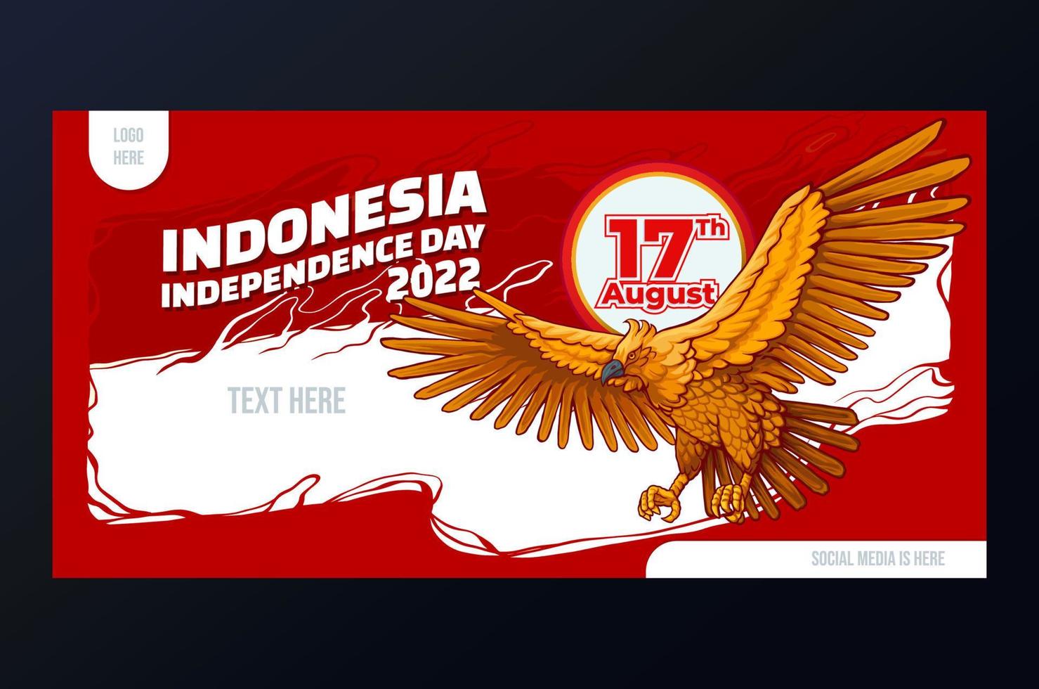 ontwerpsjabloon van Indonesische onafhankelijkheidsdag met vliegende garuda vector