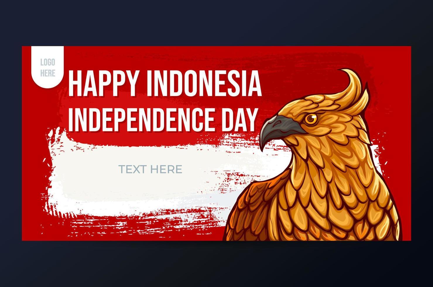 sjabloonontwerp van de onafhankelijkheidsdag van Indonesië met Garuda-illustratie vector