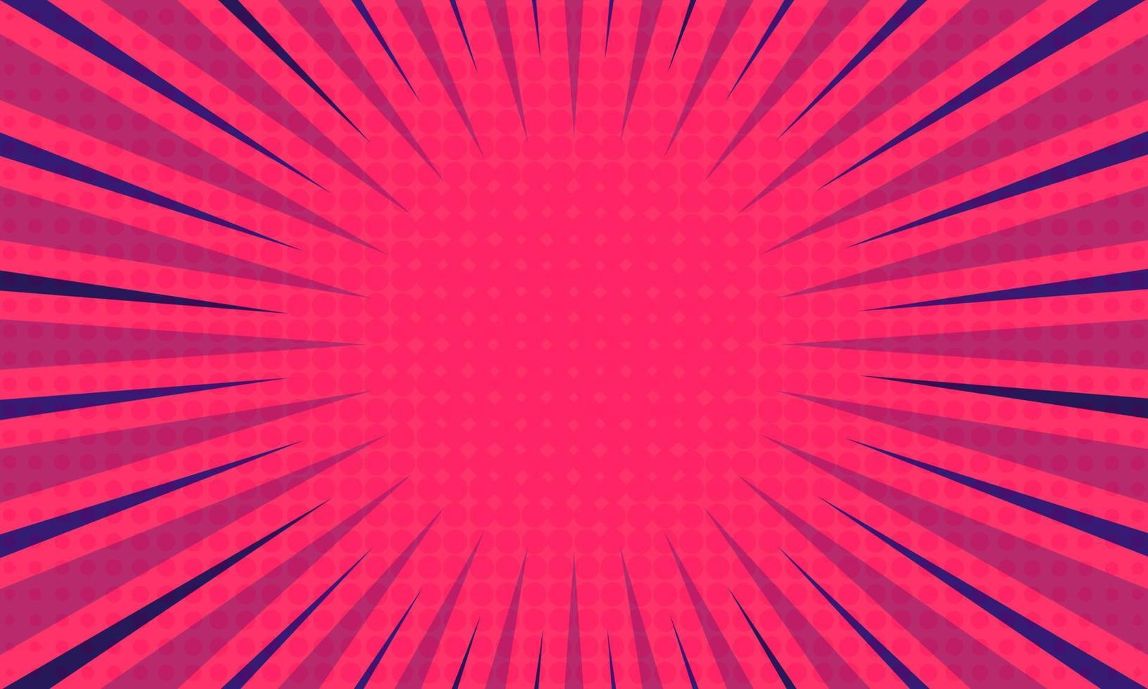 roze kleur radiale komische stijl achtergrond vector