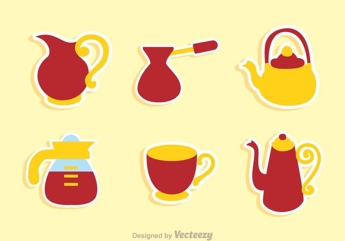 Koffie Pot En Kopjesets vector