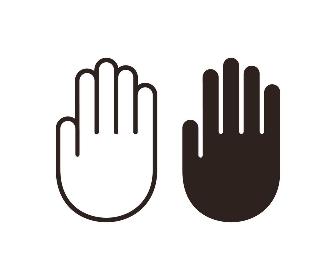 handpictogram. vector stop symbool. palm overzicht. teken silhouet overzicht hand