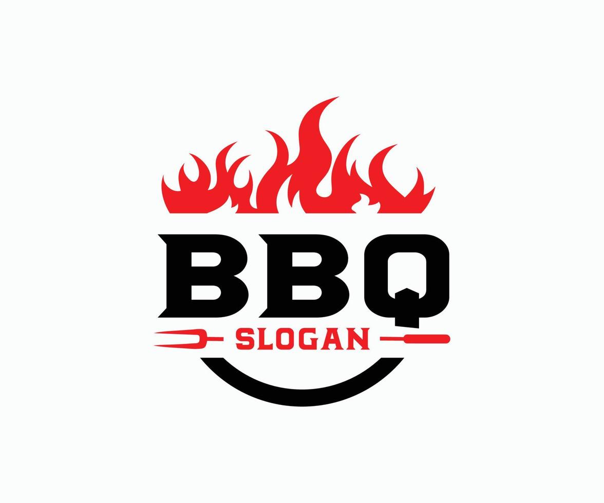 vintage grill barbecue logo ontwerp. grill-logo vector