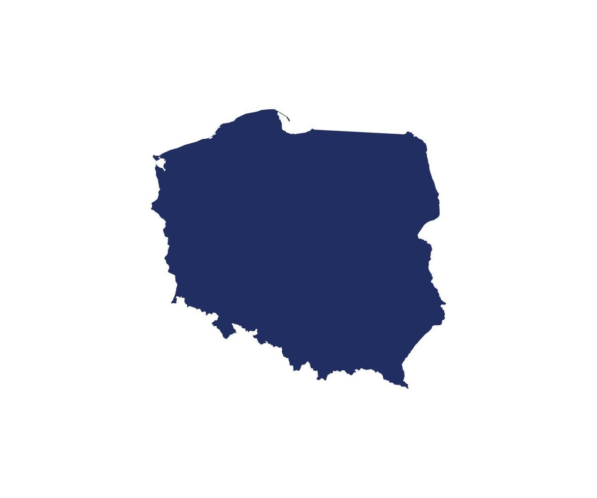 kaart Polen in blauwe kleur vector