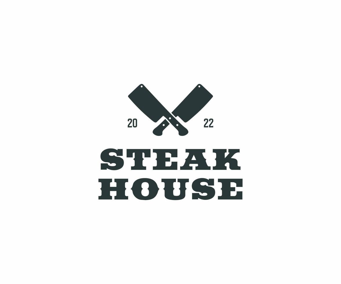 steakhouse-logo. eenvoudige illustratie van steak house vector logo voor webdesign geïsoleerd op een witte achtergrond