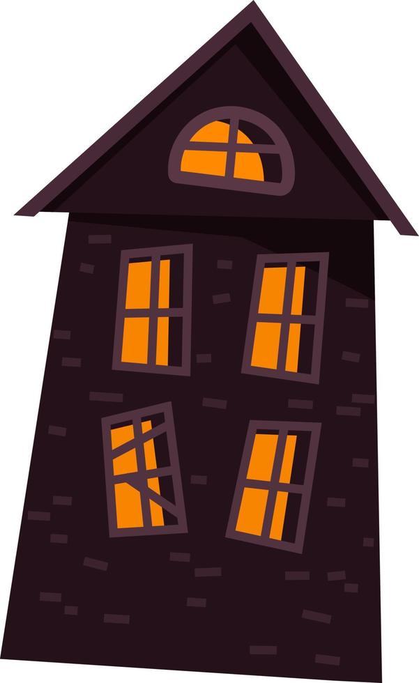 halloween huis met spinnenwebben. vector