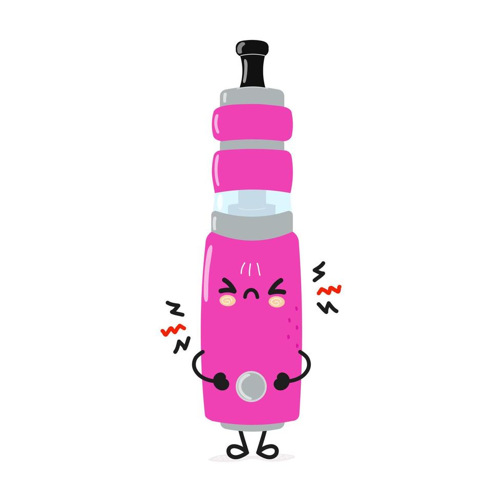 schattig boos vape-personage vector