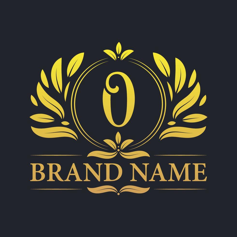 vintage luxe gouden o letter logo ontwerp. vector