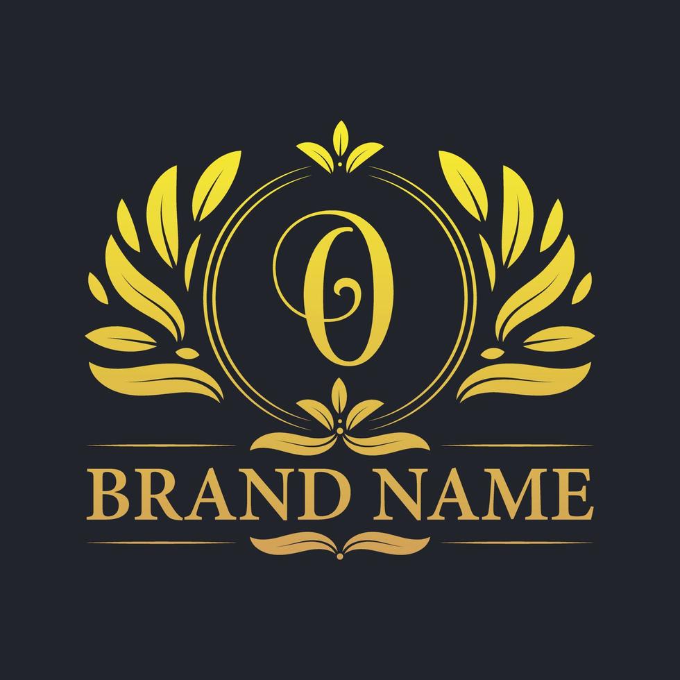 gouden vintage luxe o letter logo ontwerp. vector