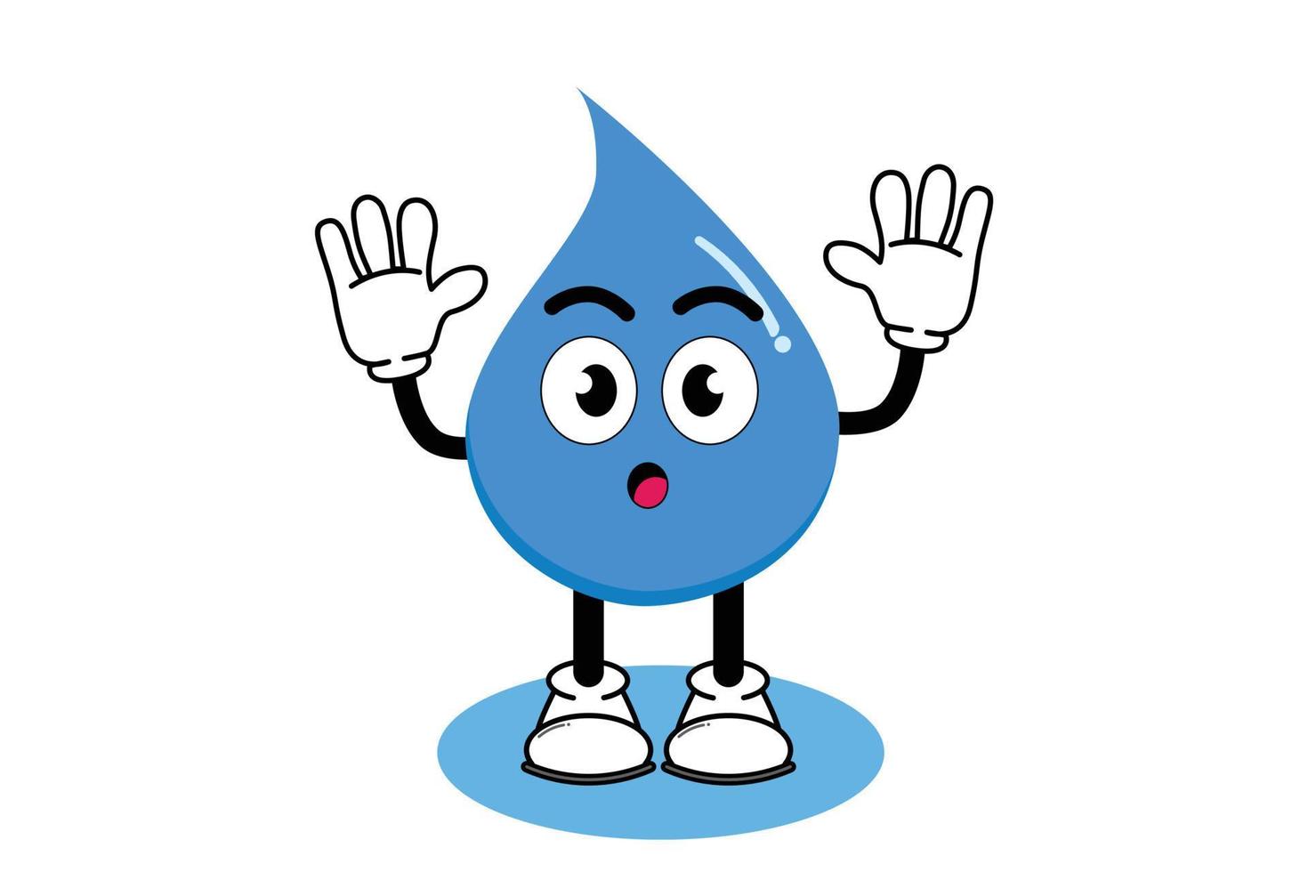 illustratie vector grafische stripfiguur van schattige mascotte water met pose. geschikt voor kinderboekillustratie en elementontwerp.