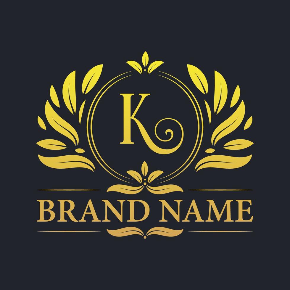 gouden vintage luxe k letter logo ontwerp. vector