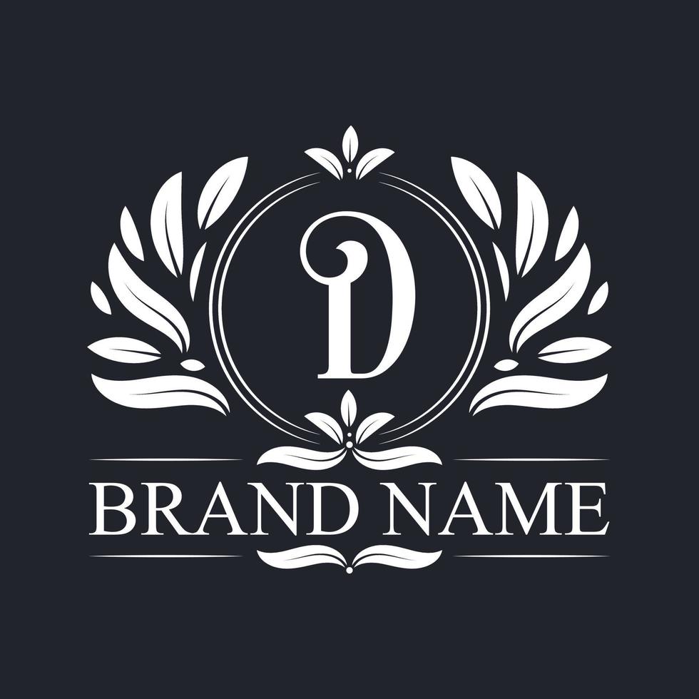 vintage elegante d brief logo ontwerpsjabloon. vector