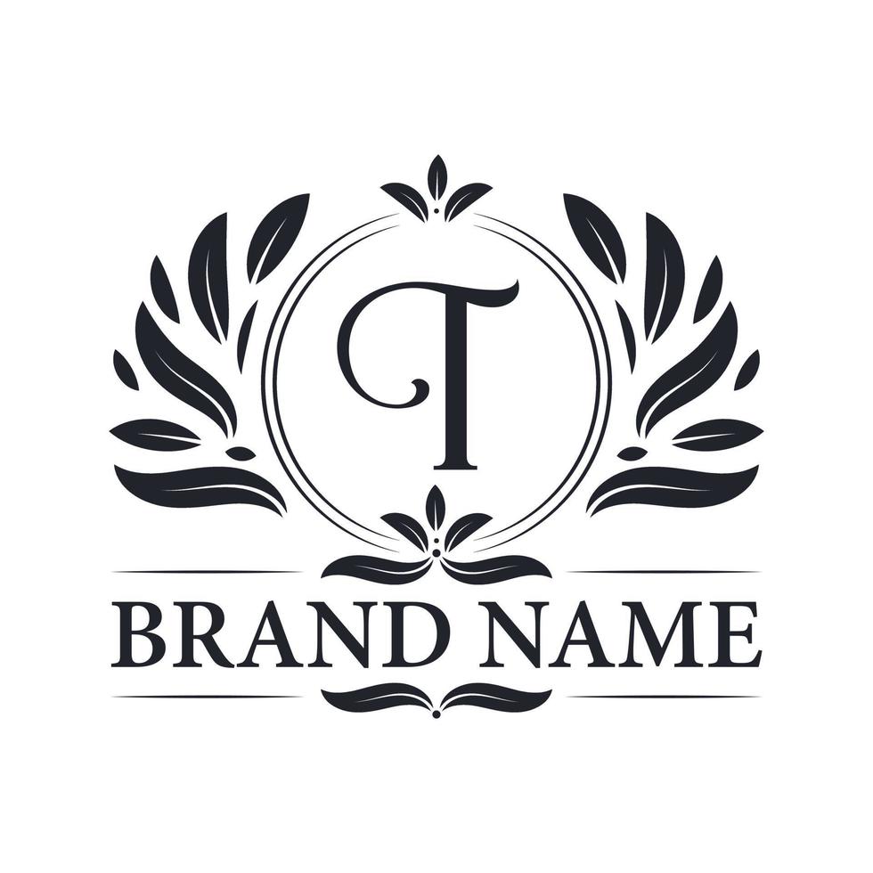 vintage luxe gouden t letter logo ontwerp. vector