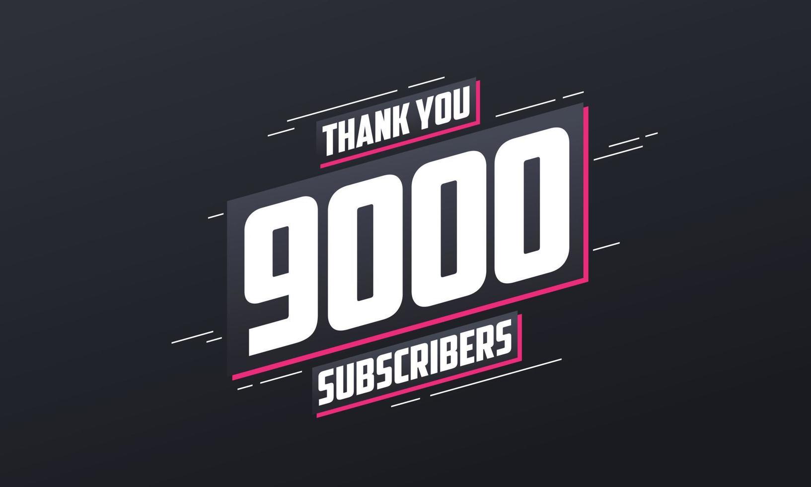 bedankt 9000 abonnees 9k abonnees viering. vector