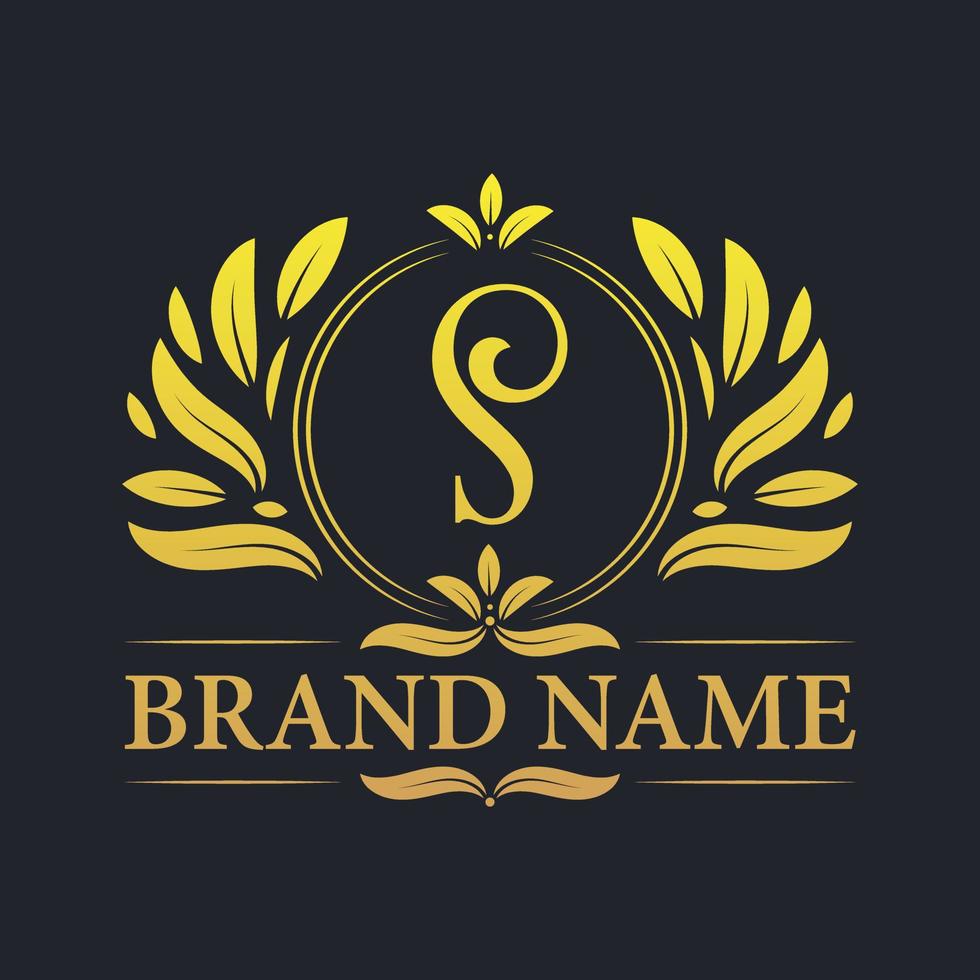 gouden vintage luxe s brief logo ontwerp. vector