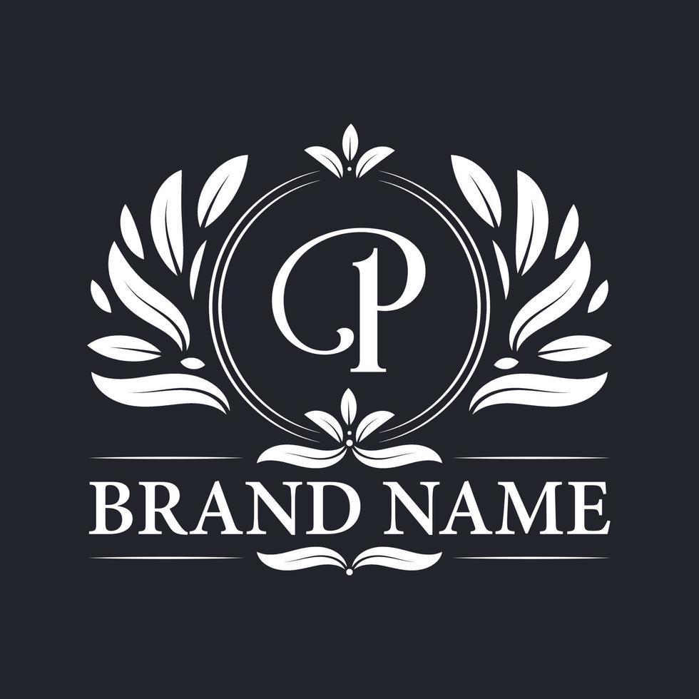 vintage luxe gouden p brief logo ontwerp. vector