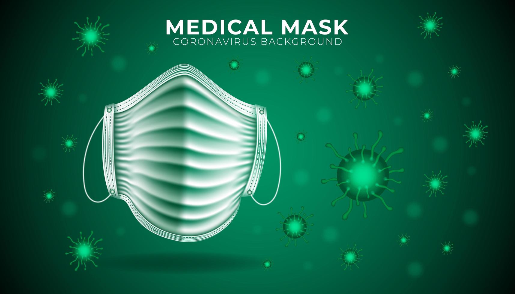 groene medische masker bescherming achtergrond vector