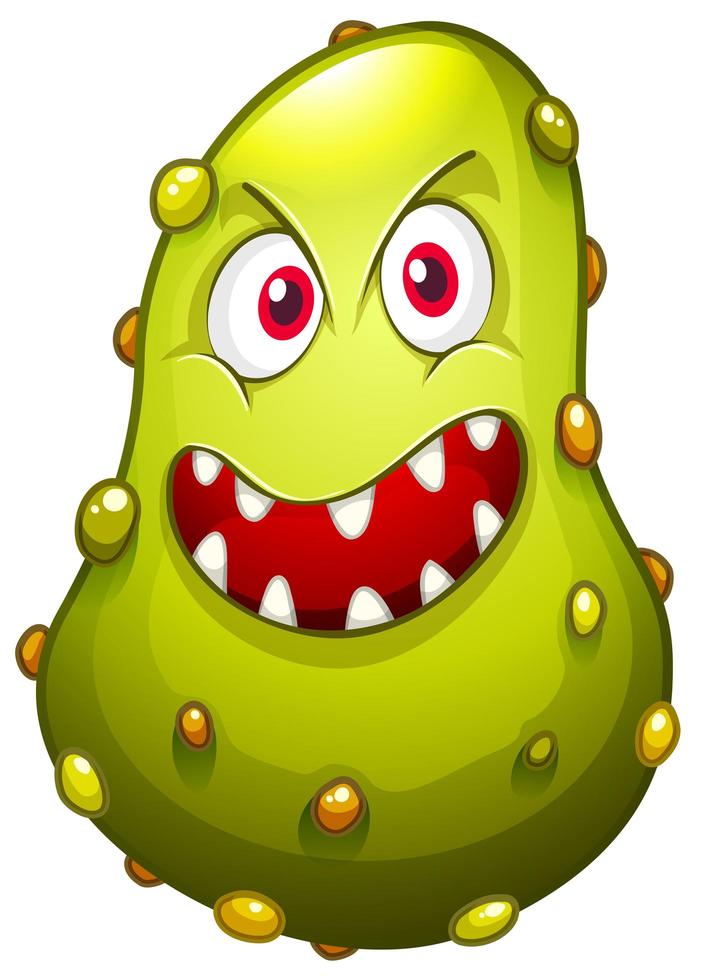 bacteriën met monstergezicht vector