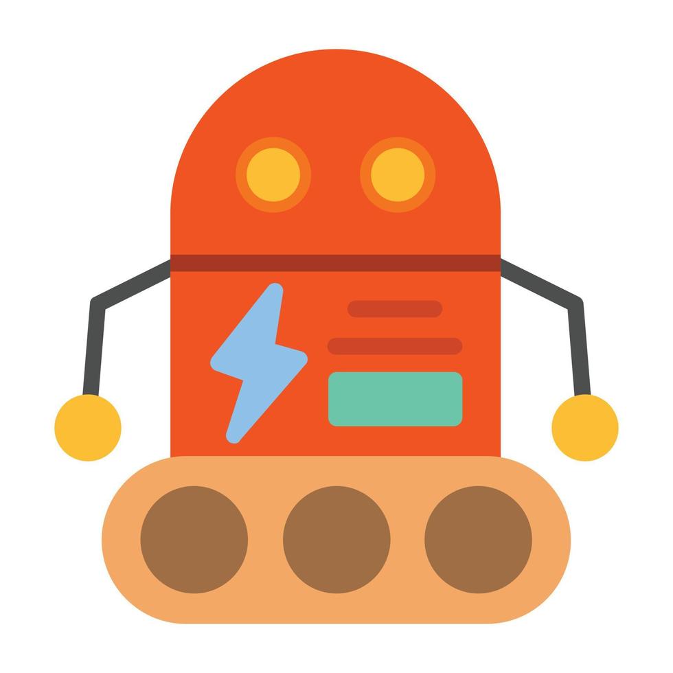 robot plat pictogram vector