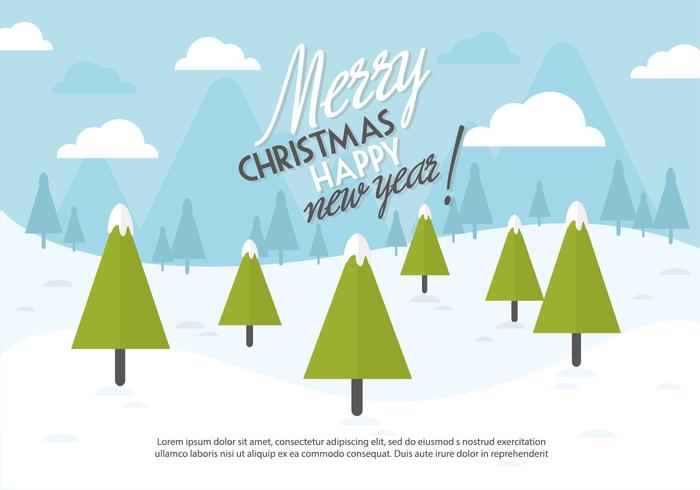 Gratis Kerst Achtergrond Illustratie Met Typografie vector
