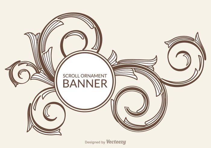 Gratis Scroll Ornament Vector Banner