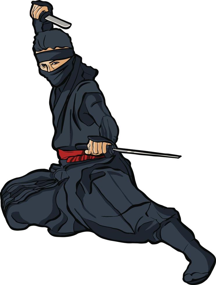 ninja actie houding vector