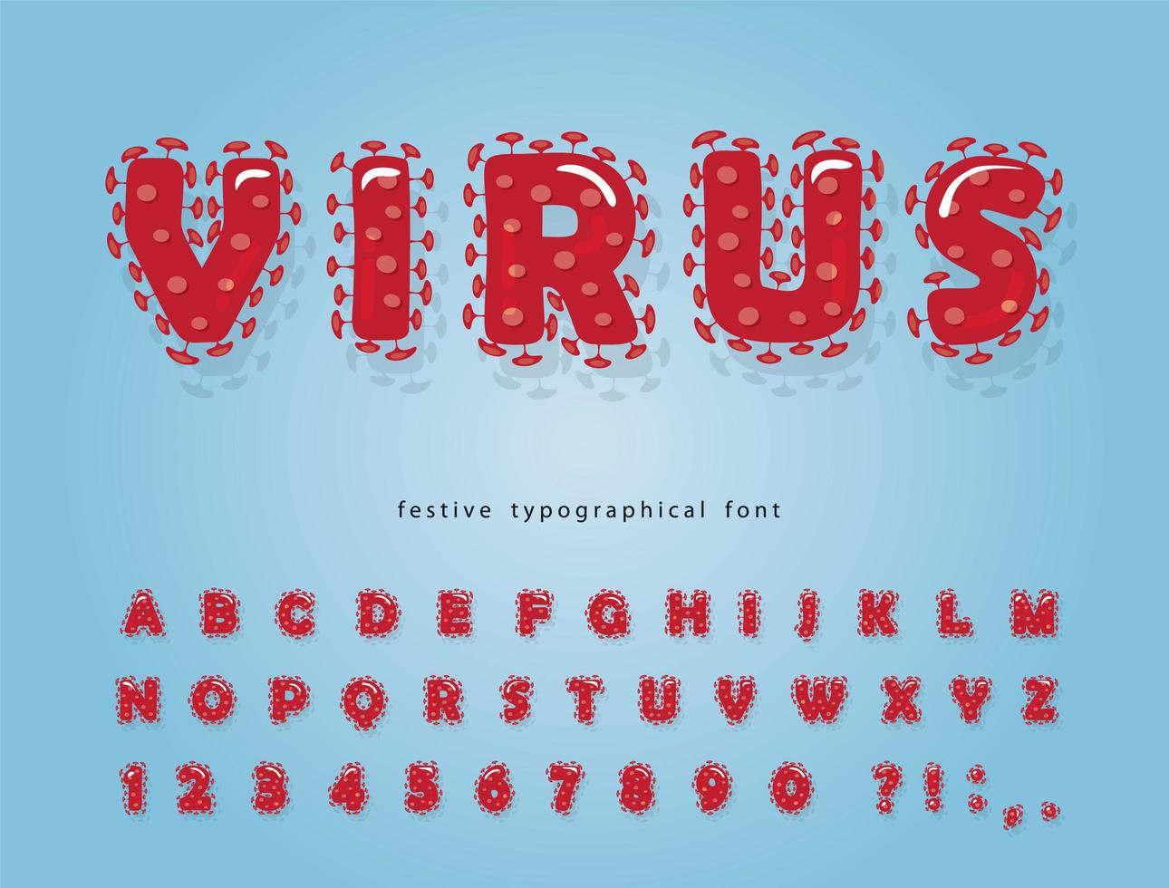 virus rode cartoon lettertype vector