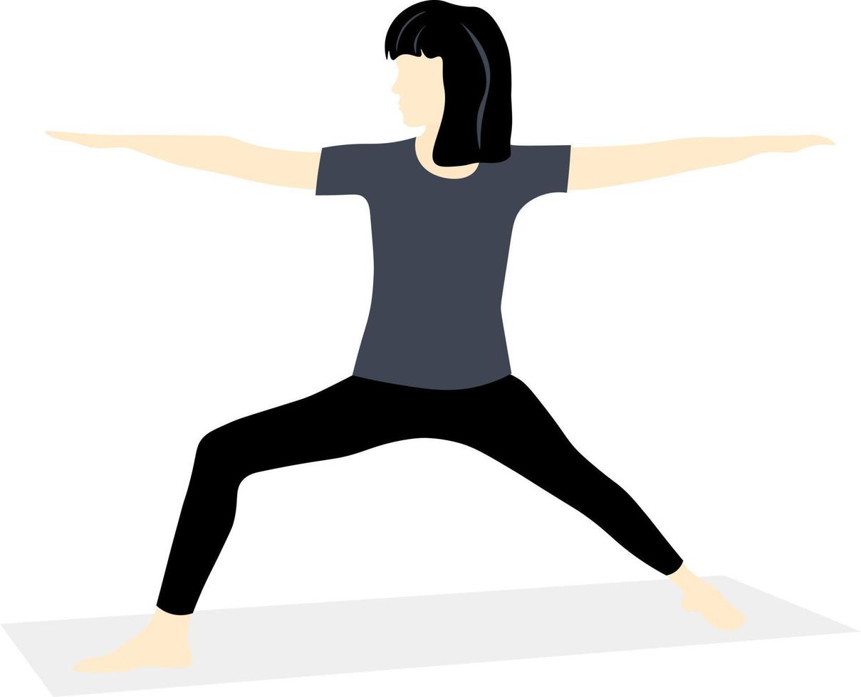 illustratie van een meisje in het zwart dat yoga doet vector